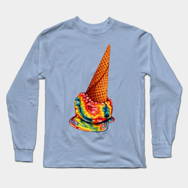 Rainbow Ice Cream Long Sleeve T-Shirt by KellyGilleran